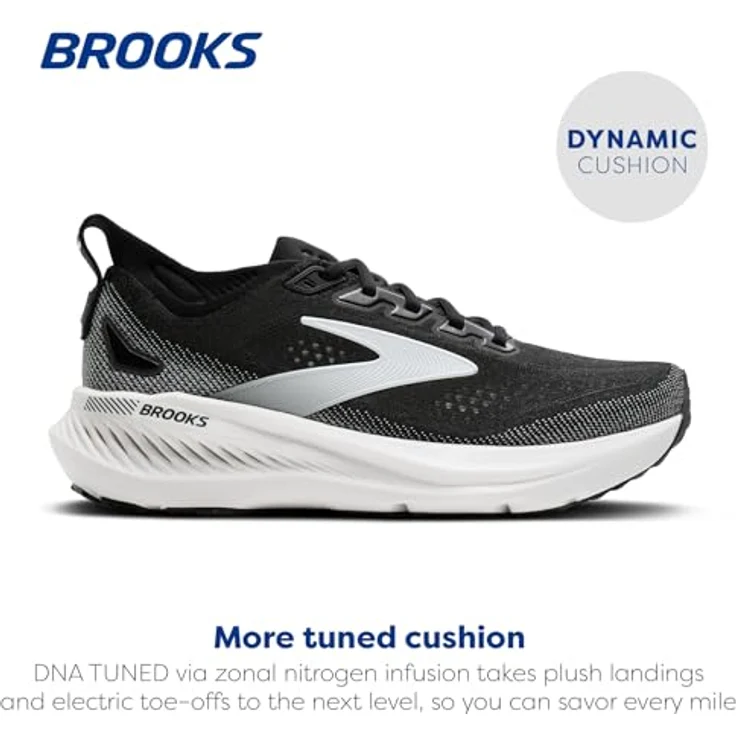 Brooks Glycerin GTS 23, Laufschuhe mit strukturierter Unterstützung und atmungsaktivem Obermaterial, Schwarz/Grau/Weiß, Größe 46.5 – Bild 2