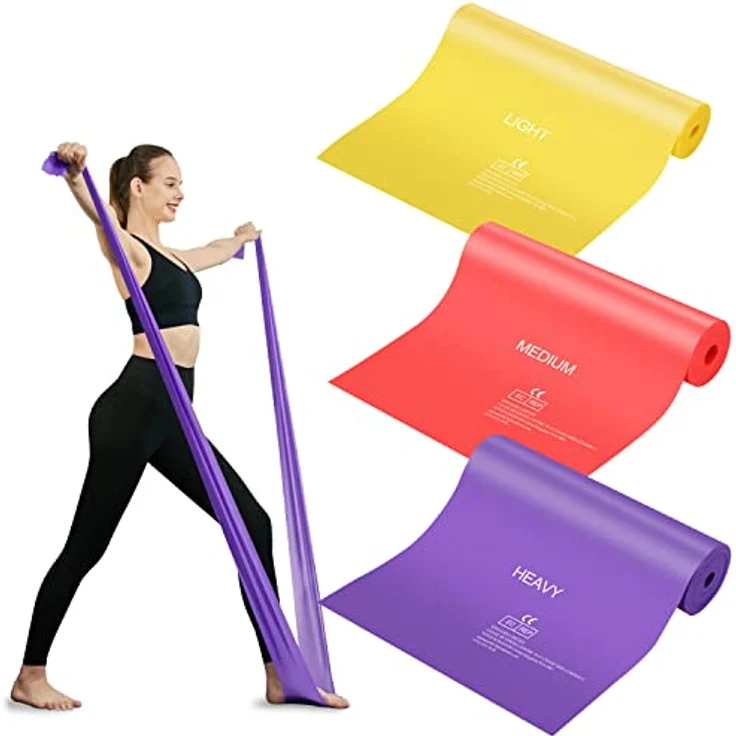 JATEKA Fitnessbänder Terra Band Set, 3x Widerstandsband für Muskelaufbau und Yoga, TPE hautfreundlich, leicht/mittel/schwer, inklusive Transportbeutel – Bild 1