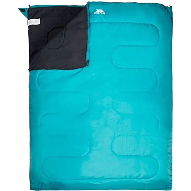 Trespass Catnap 3 Season Double Sleeping Bag, Wasserabweisend, Maße 180cm x 140cm, Jade, für Temperaturen von -3°C bis +22°C – Bild 3