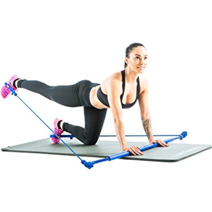 Gymstick Gymstick Original Langhanteltrainer, extra stark, Silber, inkl. Widerstandstubings und Workout-Poster – Bild 3