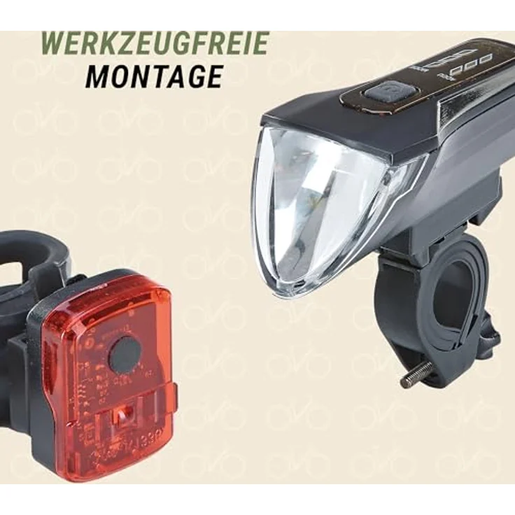 Prophete LED Akku-Beleuchtungs-Set, Fahrradbeleuchtung mit 70/35/20 Lux – Bild 7