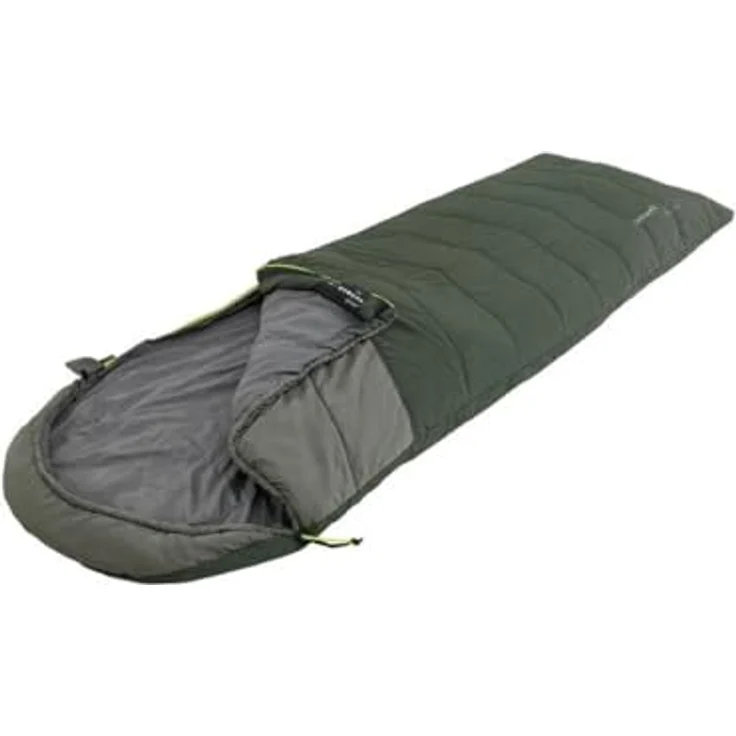 Outwell Deckenschlafsack Caldera Lux, kompaktes Packmaß mit superweicher Polyesterhülle, V-förmigem Steppmuster und Kissenfach in der Kapuze – Bild 2