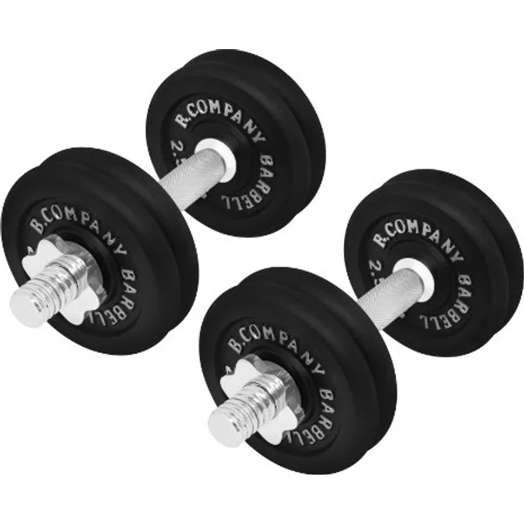 Bad Company Guss Kurzhantel-Set 25Kg (2 x Kurzhantelstange 35cm, 8x2,5Kg Hantelscheiben) - Verchromte Stangen, feinporiger Guss