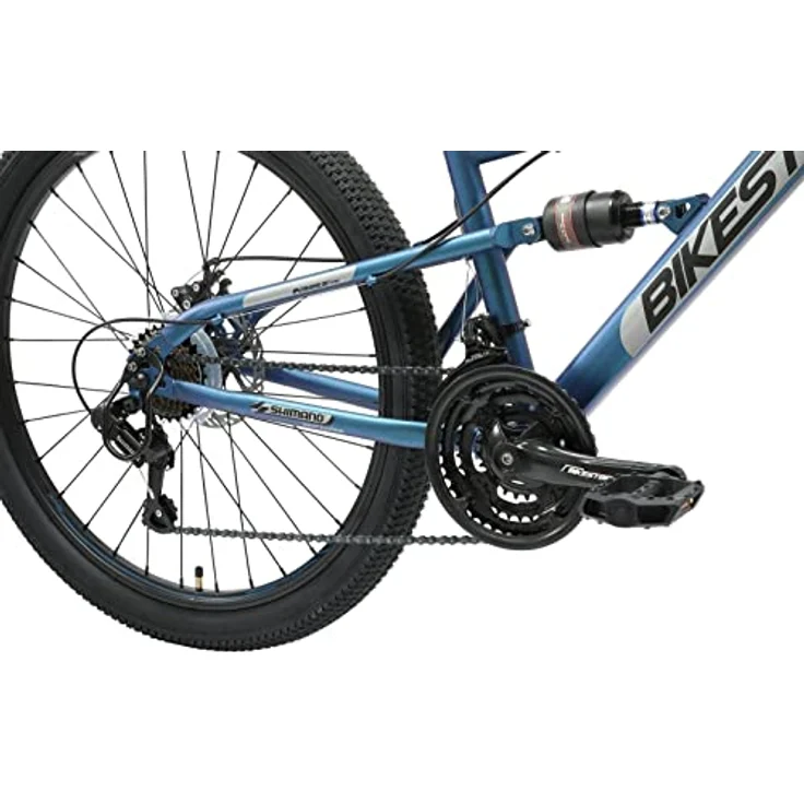 BIKESTAR Fully Mountainbike 26 Zoll | 15 Zoll Rahmen, 21 Gang Shimano Schaltung, Scheibenbremse | Blau – Bild 5