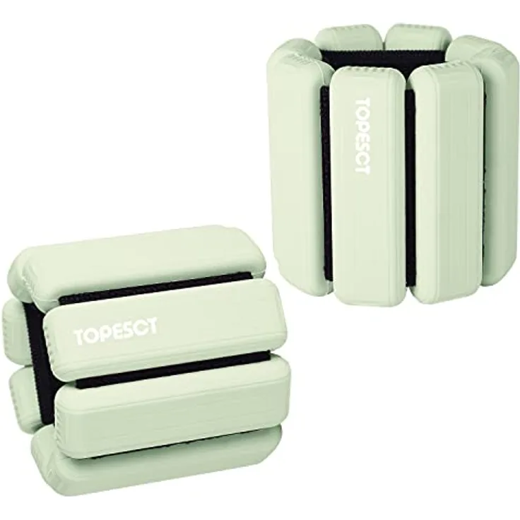 TopEsct Verstellbare Handgelenkgewichte – Set mit 2 Stück (je 0,9 kg) | Langlebiges tragbares Handgelenk- und Knöchelgewichte für Yoga, Tanz, Barre, Pilates, Cardio, Aerobic, Walking (Olivgrün)