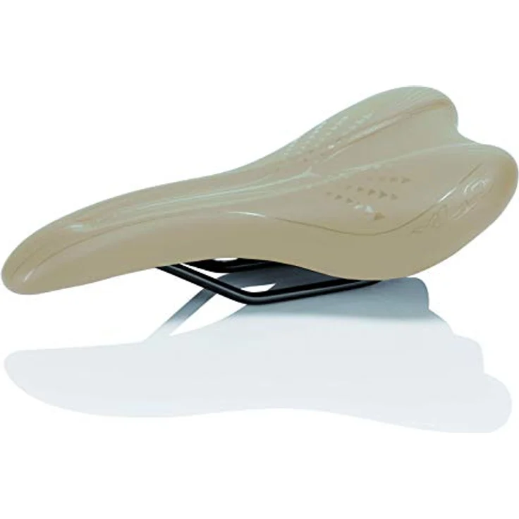 XLC Trekking-Sattel Everyday III, stylischer Fahrradsattel für Herren mit dämpfenden Gummieinsätzen und reflektierendem Logo