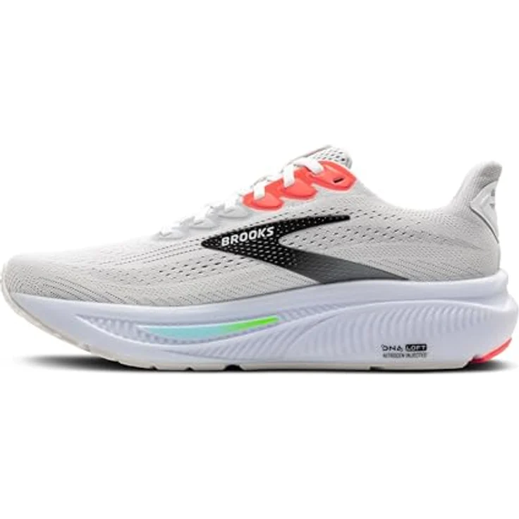 Brooks Ghost 17, Laufschuhe mit Dämpfung und Komfort, ONYX WHITE / MOD GRAY / REFLEC, Größe 47.5 – Bild 5