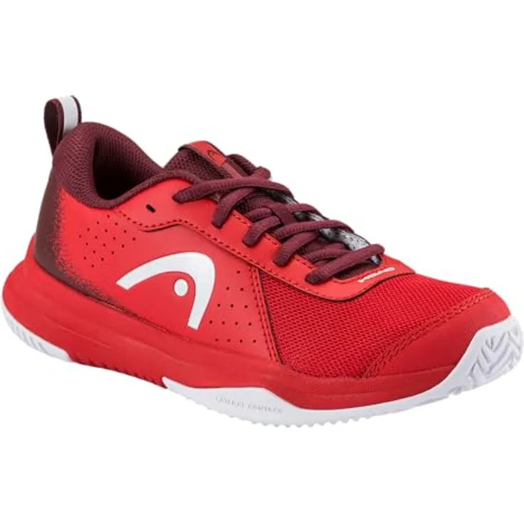 HEAD Sprint Court 4.0, Laufschuhe für Junioren mit atmungsaktivem Mesh-Obermaterial und Allcourt Außensohle, Rot, Modell 2025/2026