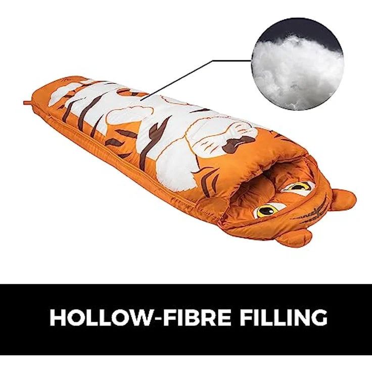Highlander Kinder-Schlafsack im Mumien-Stil, warm und leicht, mit kreativen Designs (Schildkröte, Hai, Panda, Marienkäfer), ideal für Camping und Übernachtungen, 170 cm lang – Bild 5