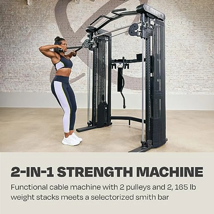 Inspire SF3 Functional Trainer Smith Machine, vielseitige Kraftstation mit geführtem und freiem Training, schwarz – Bild 3