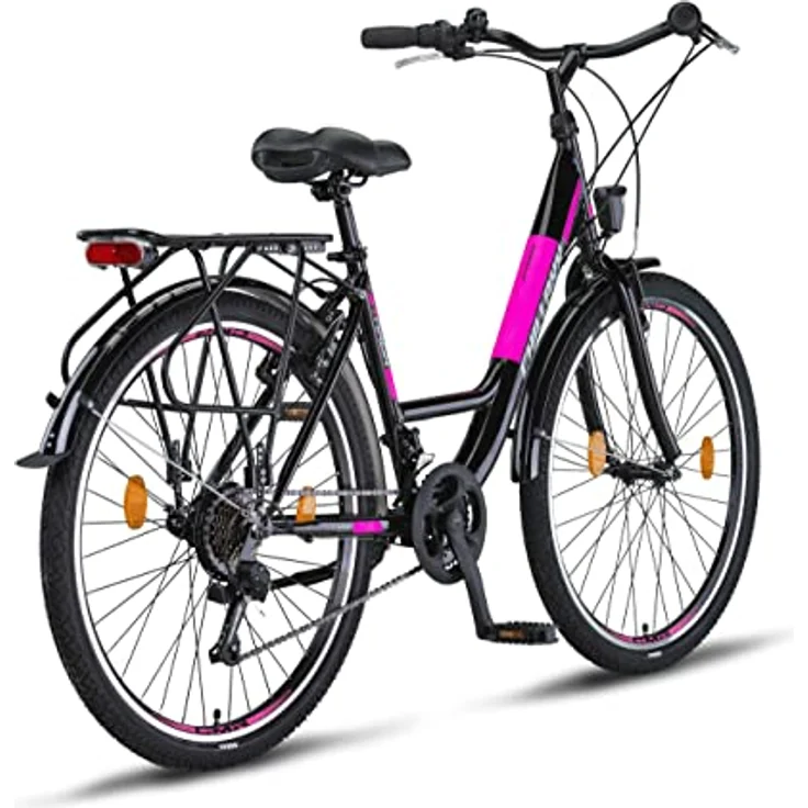 Chillaxx Bike Strada Premium City Bike 26 Zoll Schwarz V-Bremse - 21 Gang-Schaltung - Hollandfahrrad Citybike – Bild 3