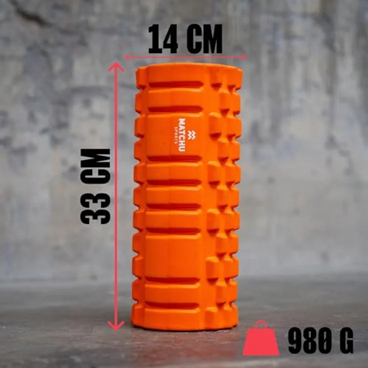 MATCHU Faszienrolle - Massageroller in Orange, 33x14 cm, mittel, für Selbstmassage und Verspannungsabbau – Bild 2