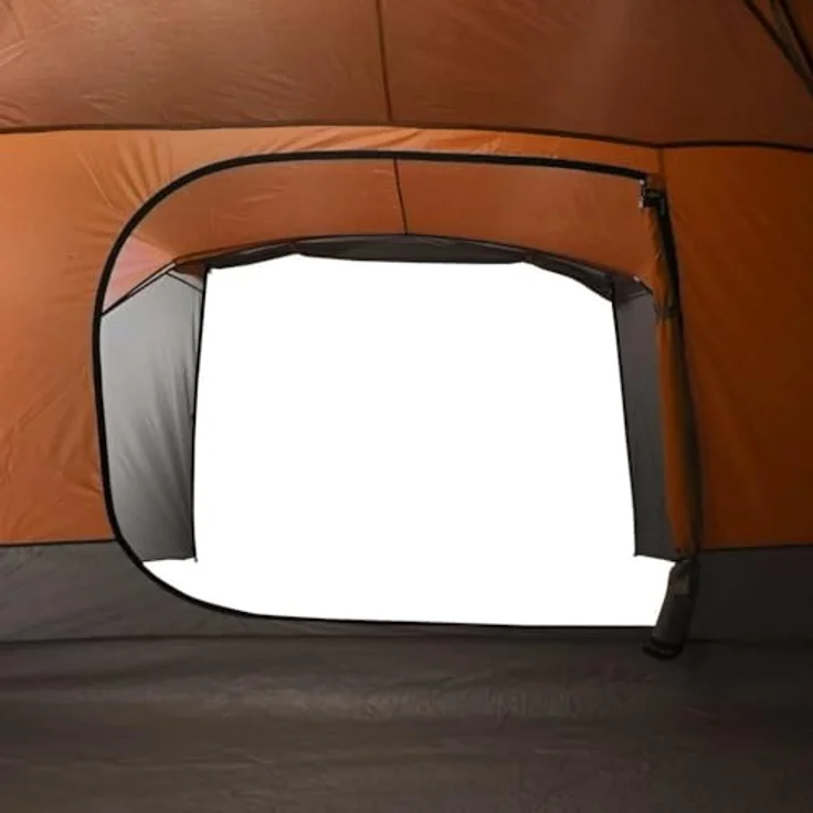 vidaXL Kuppelzelt für 4 Personen, wasserdichtes Campingzelt mit E-Anschluss, orange, 6.80 kg, 350 x 280 x 155 cm – Bild 7