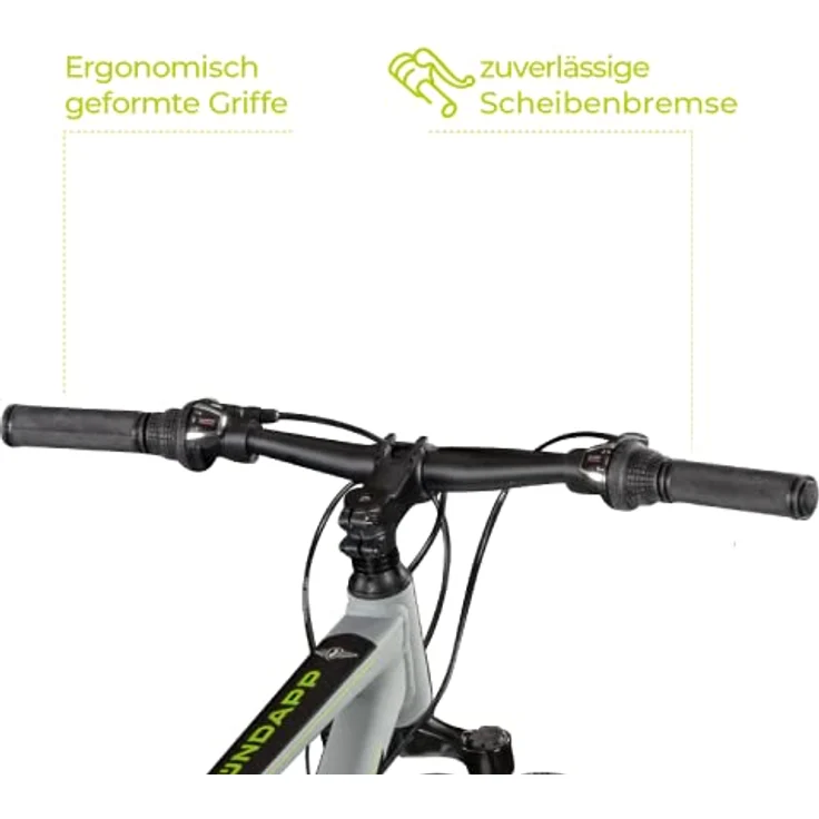 Zündapp FX27 Mountainbike 650B, Hardtail 27,5 Zoll, 21-Gang, Rahmenhöhe 48 cm, grau grün – Bild 6