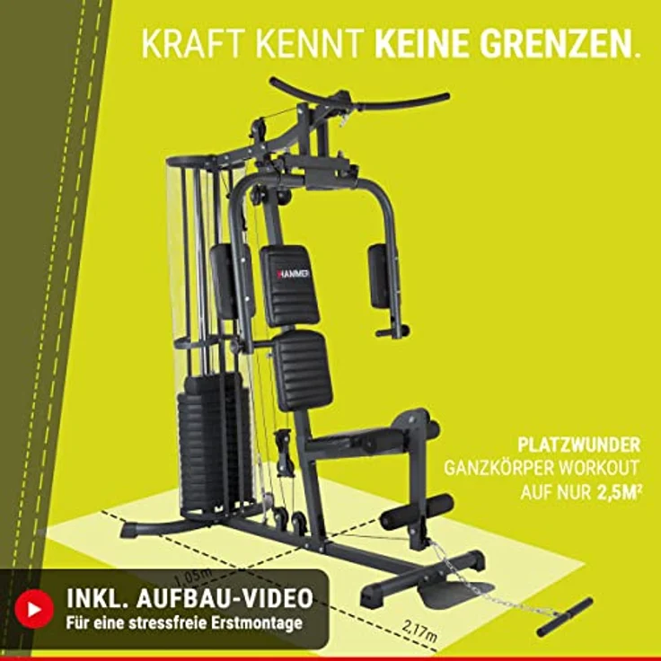 HAMMER Ultra Kraftstation, schwarz, 167 x 105 x 200 cm – Bild 3