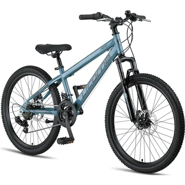 Licorne Bike Thunder Premium Mountainbike, 24 Zoll, Aquamarine, Shimano 21 Gang, hydraulische Scheibenbremsen, Hardtail – Bild 1