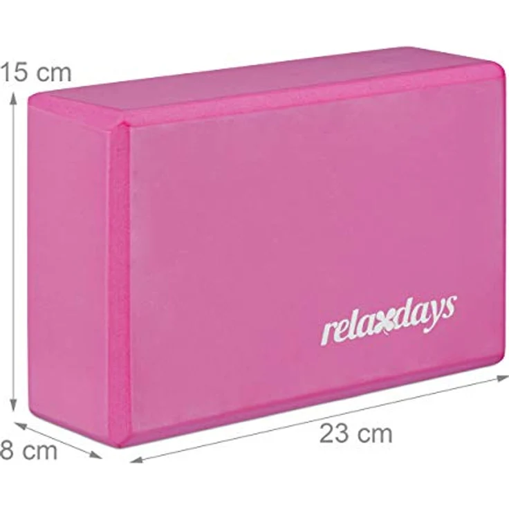 Relaxdays Yogablock 2er Set, rutschfeste Hartschaum Yoga-Klötze, 8x23x15 cm, pink – Bild 4