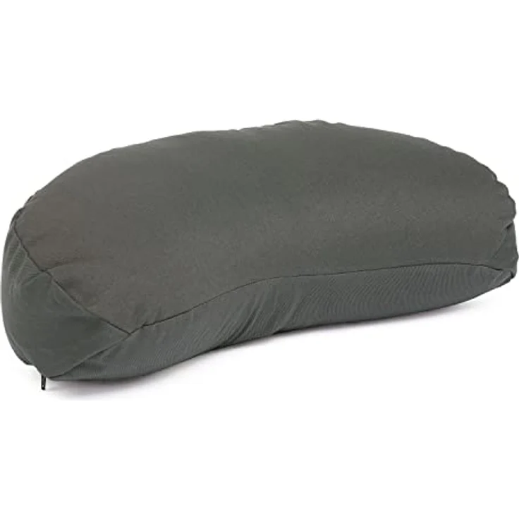 Bodhi Meditationskissen Halbmond | Yogi MOND ECO | Bezug aus 100% Bio-Baumwolle | Yogakissen halbmondförmig mit Buchweizenfüllung | Halbmondkissen für Yoga & Meditation | anthrazit – Bild 1