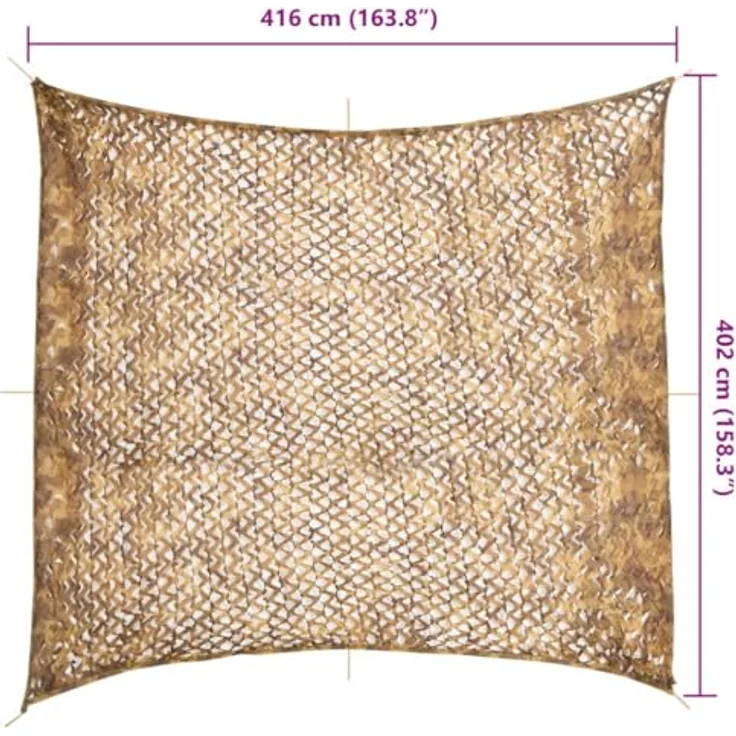 vidaXL Tarnnetz 416x402 cm, sandfarben, leichtes und wasserabweisendes Oxford-Gewebe mit Aufbewahrungstasche – Bild 2