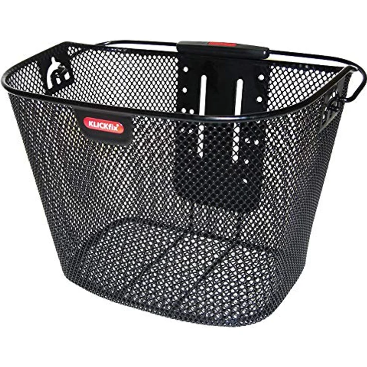 KlickFix Farradtasche Uni Korb, Feinmaschiger Lenkerkorb, Schwarz, 33 x 26 x 25cm, 16L Volumen, belastbar bis 7kg – Bild 2
