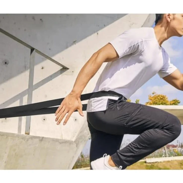 TRIZAND Widerstandsbänder 4-er Set mit Türanker, 4 Stufen für Yoga und Pilates, Farben: Grau, Hellgrün, Schwarz, Dunkelgrün – Bild 3