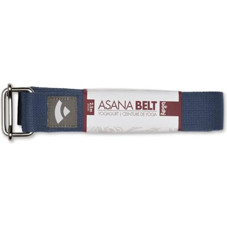 Bodhi Yogagurt | ASANA Belt aus 100% Baumwolle | Yoga-Gurt mit Schiebeschnalle aus Metall | 250 x 3,8 cm (dunkellbau) – Bild 3