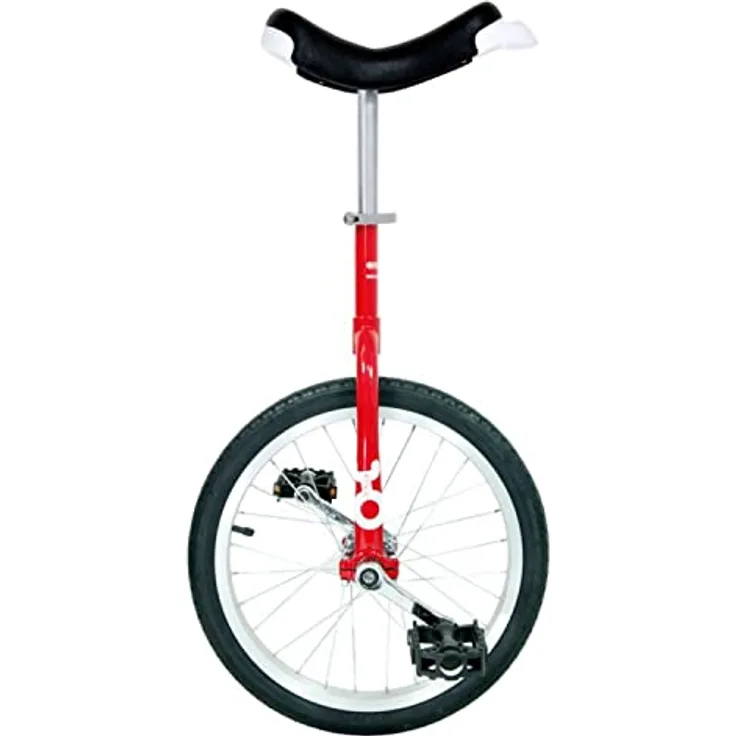 QU-AX Only One 18" Einrad (rot) für Anfänger mit robuster Gabel and gepolstertem Sattel