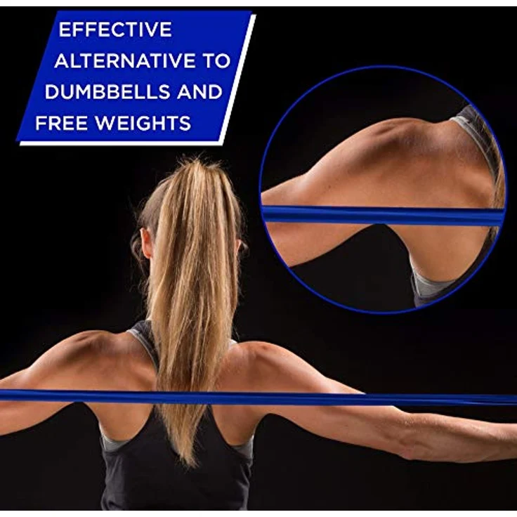 THERABAND Original Fitness Latex-Widerstandsbänder, Vorratsrolle 45,5 Meter, 100% Naturlatex, Blau | Sehr schwer, ideal für Rehabilitation und Ganzkörpertraining – Bild 3