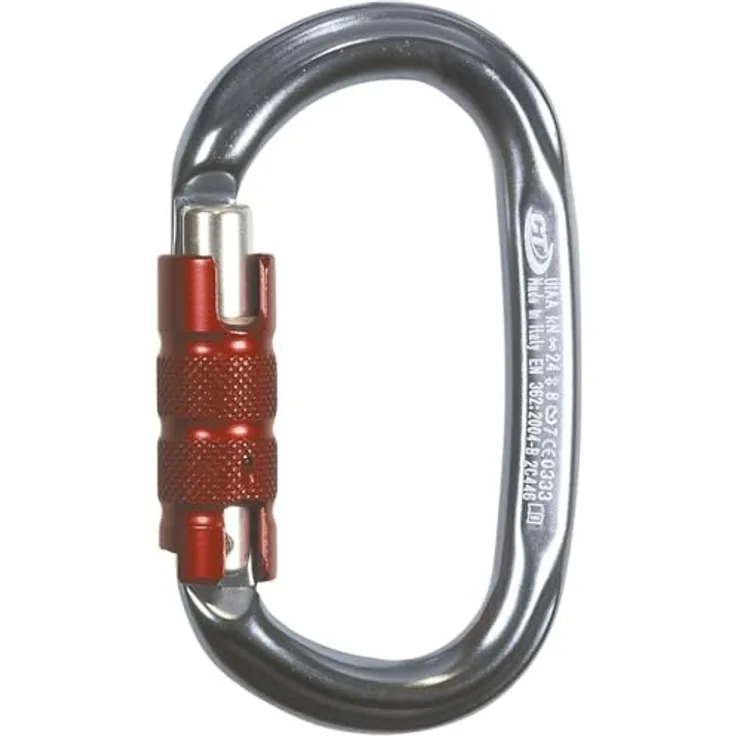 Climbing Technology Pillar TG Karabinerhaken mit Ring, ovale Form, automatische Triplex-Zwinge, Catch-free-Verschluss, blau