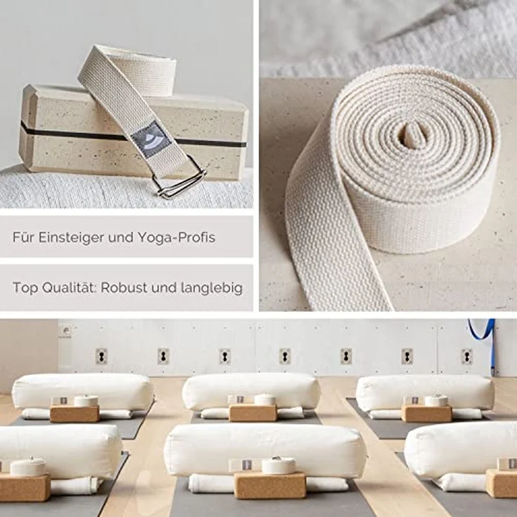 ASANA BELT PRO Yogagurt mit Metall-Verschluss, Schiebe-Schnalle eckig, langer Gurt aus Baumwolle, Yoga Hilfsmittel, 3 m x 38 mm, Yogazubehör - Preisvergleich – Bild 4