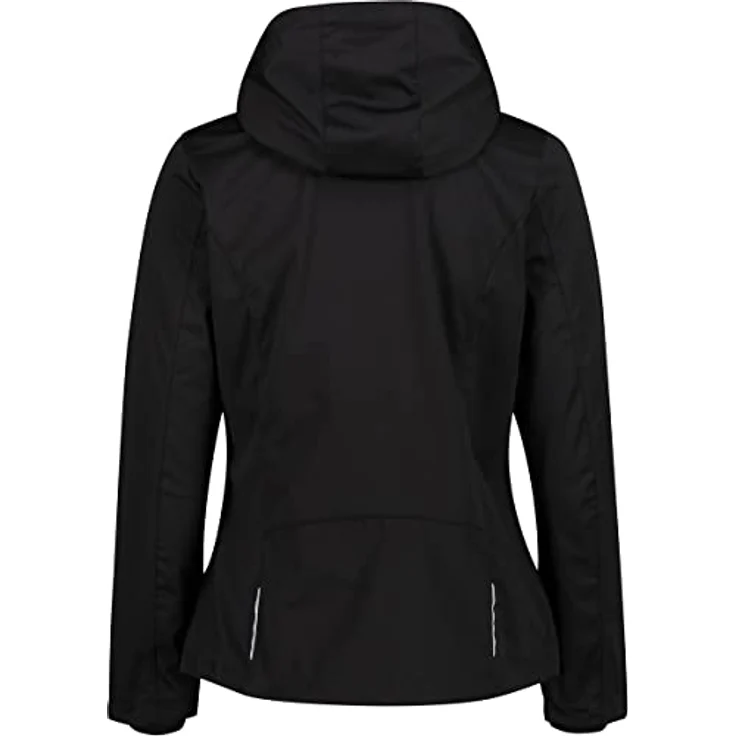 CMP Woman Jacket Zip Hood U901, 3-lagige Softshell Skijacke, winddicht und wasserfest, schwarz, Größe 48 – Bild 4
