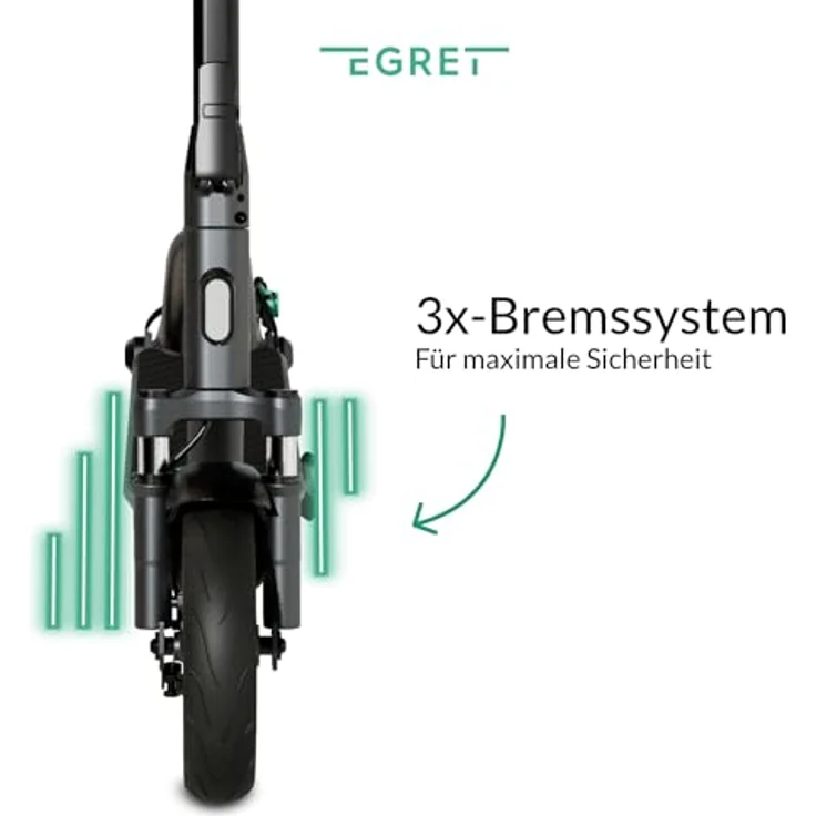 Egret E-Scooter Egret Ey! 6, 450 W, 20 km/h, klassisches Design, Frontfedergabel, bis zu 55 km Reichweite, schwarz – Bild 3