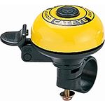 CATEYE PB-200 Comet Bell, Kinderfahrradklingel in Gelb, universell einsetzbar, für Lenker bis 24 mm Durchmesser