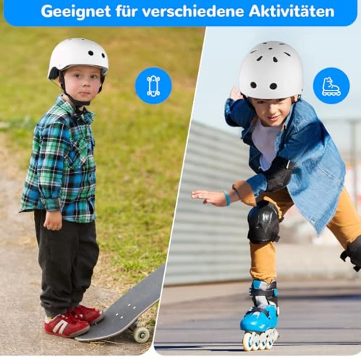 Tacklife PA-902 Kinder Fahrradhelm, EN1078 CE-zertifiziert, verstellbarer Kinnriemen, 3D DIY Sticker & reflektierende Aufkleber, unisex in Weiß/Rosa/Blaut – Bild 7