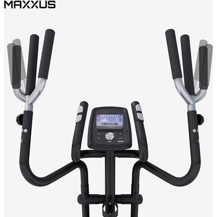 MAXXUS Crosstrainer CX 7.8 - Verstellbar, 26kg Schwungmasse, 12 Programme, 16 Widerstandsstufen, Magnetbremssystem, 180kg, Flaschenhalter, Handpulssensoren - Ellipsentrainer für Zuhause, Heimtrainer – Bild 5