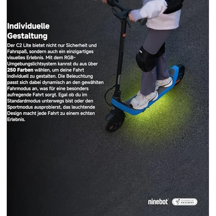 Ninebot by Segway E-Scooter KickScooter C2 Lite, 16 km/h, für Kinder, blau – Bild 4