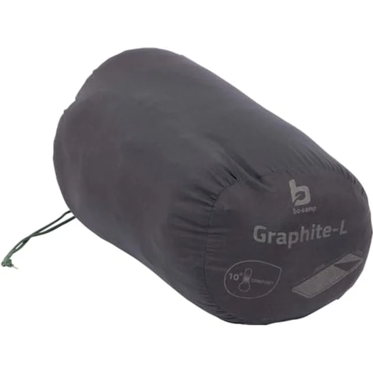 Bo-Camp Schlafsack Graphit-L, 200x80 cm, grau/blau, komfortabel ab 12 Grad, gute Isolierung mit 3D Hohlfaserfüllung – Bild 6