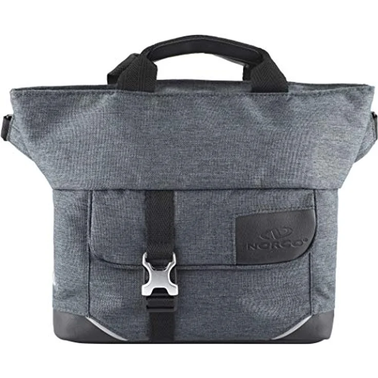 Norco Milford Lenkertasche, Tweed Grey 2021, mit KLICKfix Adapterplatte und großer Öffnung für einfaches Befüllen – Bild 2