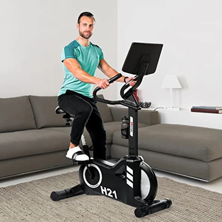 AsVIVA Heimtrainer & Ergometer H21 Pro Wi-Fi I Integrierter Fitnesscomputer I Take-to-Carry System I Elektrisch Einstellbarer Widerstand I Leiser Riemenantrieb I 20kg Schwungscheibe – Bild 2