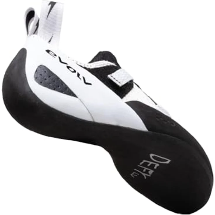 Evolv Defy LV, Herren Kletterschuhe mit asymmetrischem Schnitt, geteilte Laschenöffnung, Weiss, Größe 39 – Bild 6