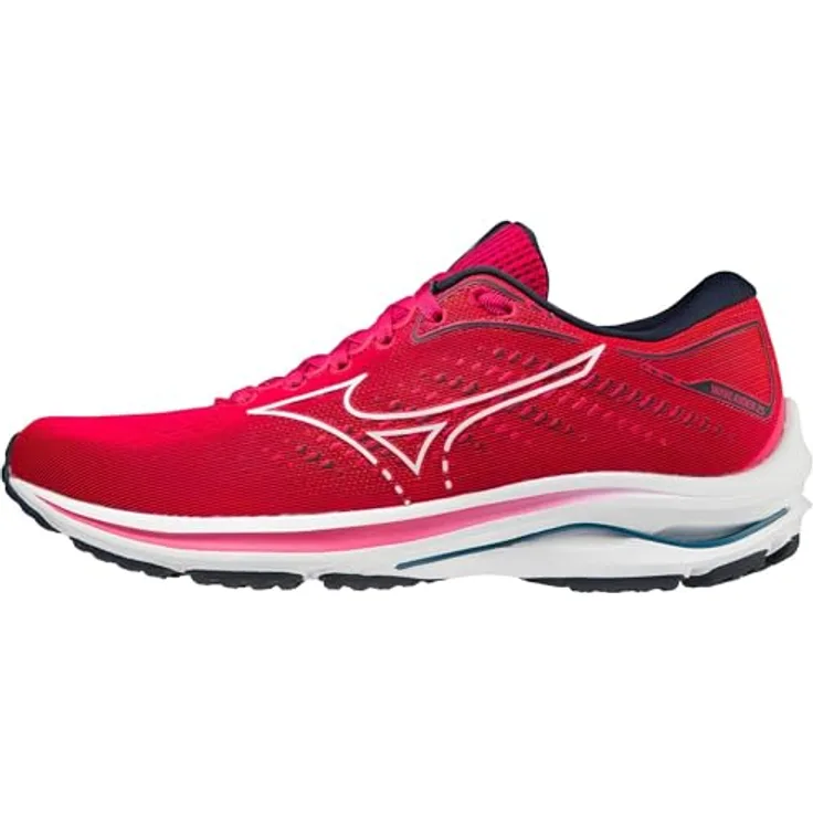 Mizuno Wave Rider 25, Laufschuhe für Damen mit Mizuno Enerzy und X10 Laufsohle, Rot, Größe 38