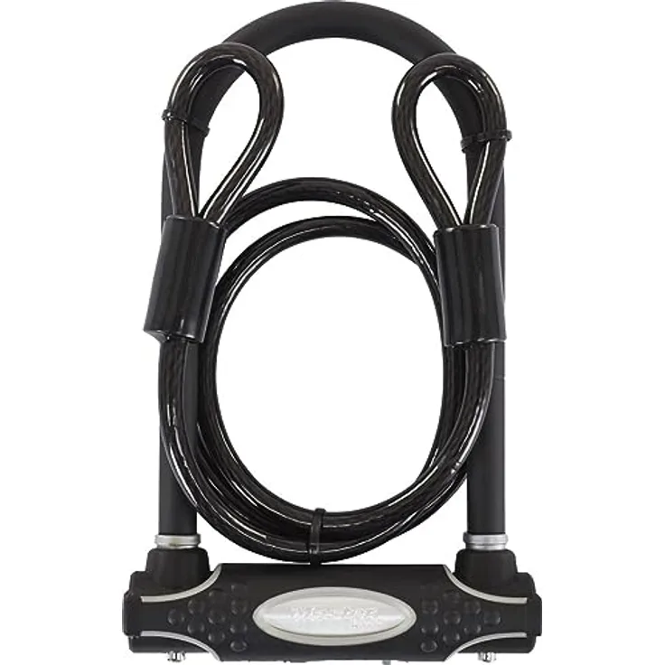 Master Lock U-Schloss (120 cm), VDS-zertifiziert mit reflektierenden Streifen, inklusive Kabel und Staubschutzkappe, hohe Sicherheitsstufe 10