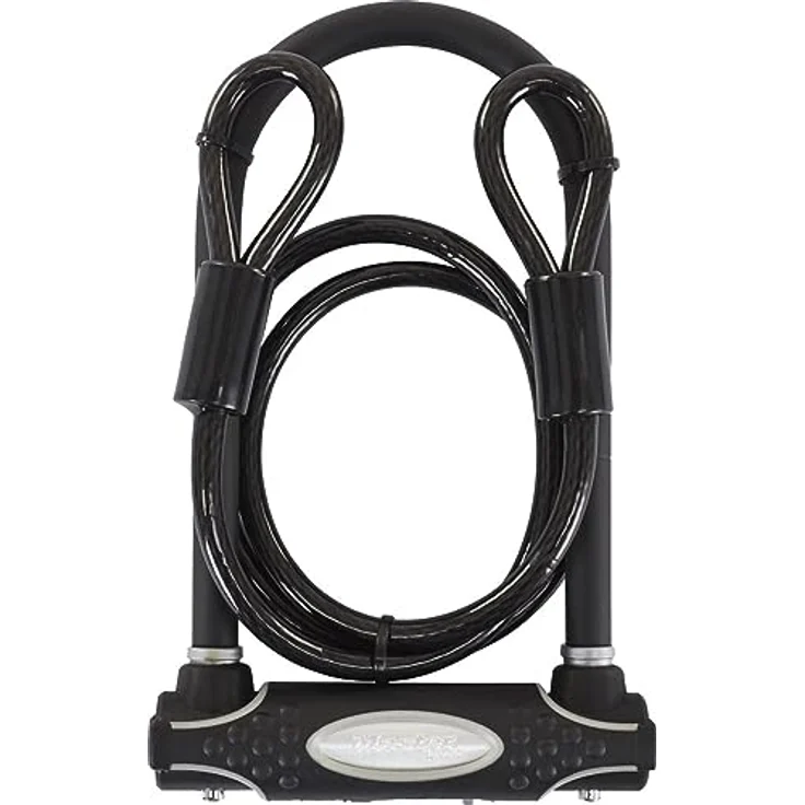 Master Lock U-Schloss (120 cm), VDS-zertifiziert mit reflektierenden Streifen, inklusive Kabel und Staubschutzkappe, hohe Sicherheitsstufe 10 – Bild 1