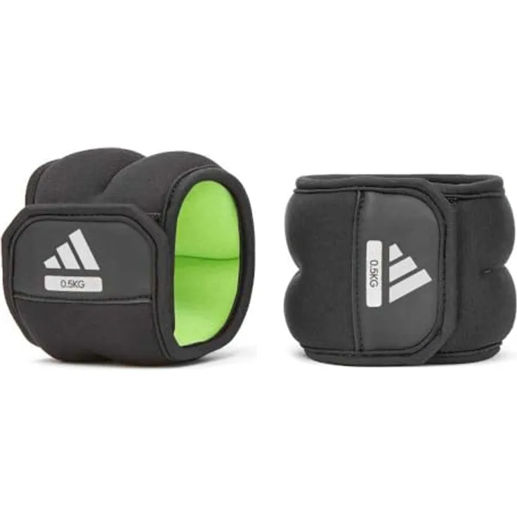 adidas Unisex-Adult Knöchel-/Handgelenkgewichte, 1.5 kg, Schwarz - Ideal für Kraft- und Ausdauertraining mit sicherem Klettverschluss