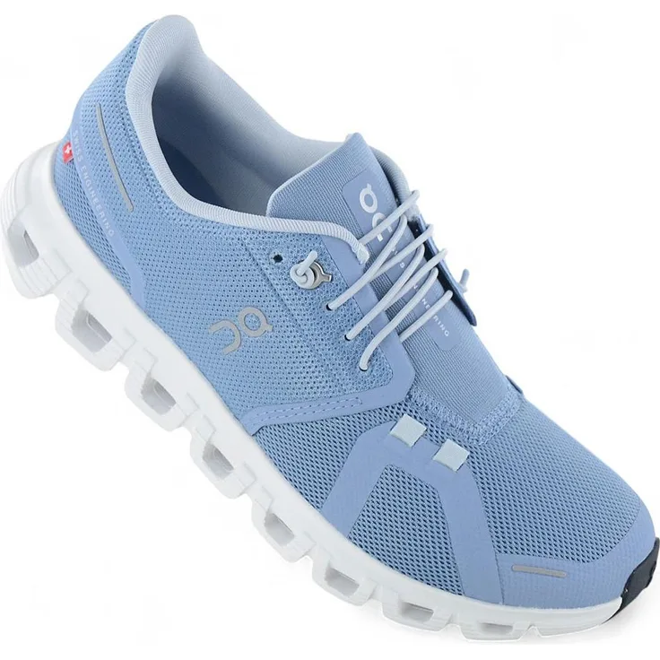 ON Running Cloud 6, Damen Sneakers in Chambray-White, Größe EU 36.5 US 5.5, Synthetikoberteil, Schnürverschluss