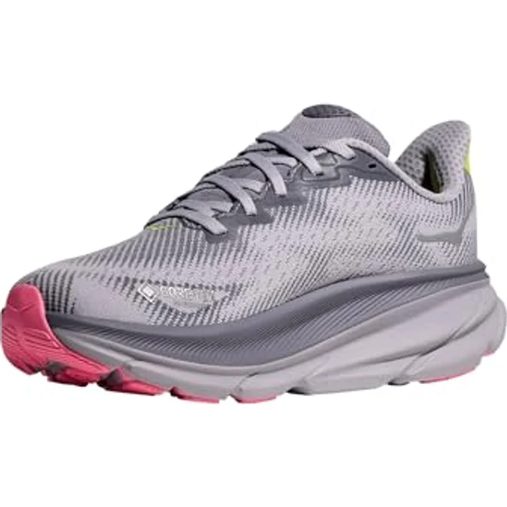 Hoka W Clifton 9 Gtx, wetterfester Laufschuh mit GORE-TEX, grau und foggy grey, Größe: 6.5 – Bild 2