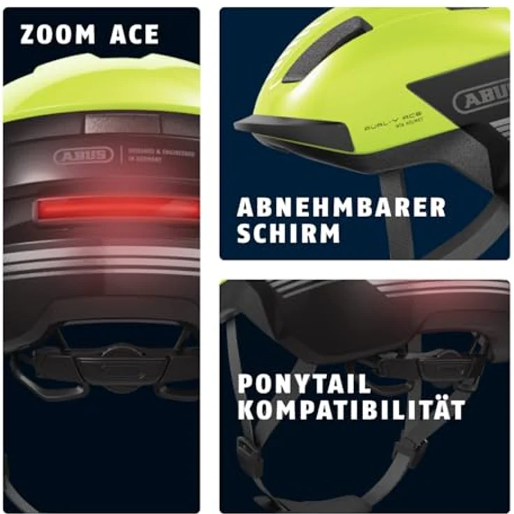 Abus PURL-Y Velohelm, NTA klassifiziert für E-Bikes, 57 - 61 cm, mit verstellbarem Rücklicht – Bild 3