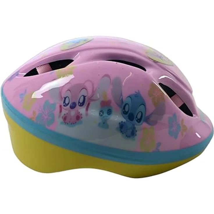Volare Disney Stitch Kinder-Fahrradhelm, verstellbar (52–56 cm), extraleicht (240 g), Klickverschluss & Belüftung, TÜV-geprüft, rosa für Mädchen ab 3 Jahren – Bild 2