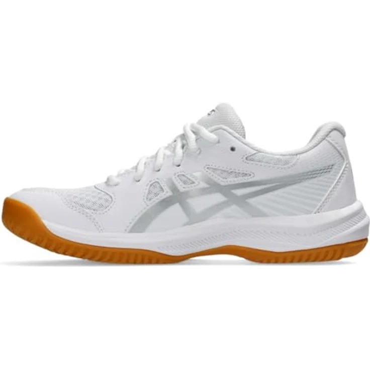 Asics Upcourt 6 1072A107100, Hallenschuhe mit flexiblem Mesh-Obermaterial und optimaler Gummi-Außensohle, 41.5/white-pure silver – Bild 4