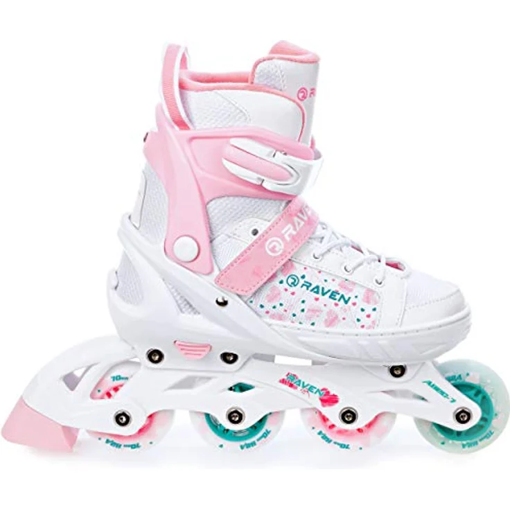 RAVEN 4in1 Inline Skates Triskates Rollschuhe Schlittschuhe Inliner für Kinder Mädchen, verstellbar (ROSI, Gr. 28-32, 18,5cm-21cm), Double-Vent-System, DSAS, Kugellager Abec7 – Bild 2